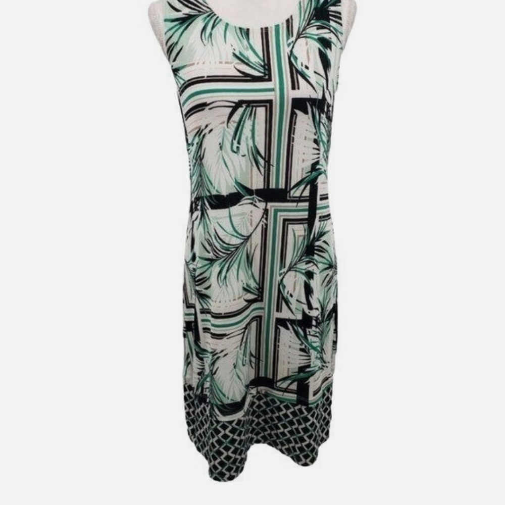 Dana Buchman Leaf Print “Travel Anywhere” Sheath Dress - size small